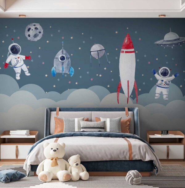Watercolor of a astronaut Wall murals Watercolor of a astronaut