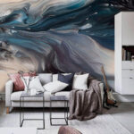 Wall murals Flowing waves of color and texture.