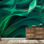 Wall murals Green fabric with folds