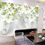 Wall murals White flowers and rings