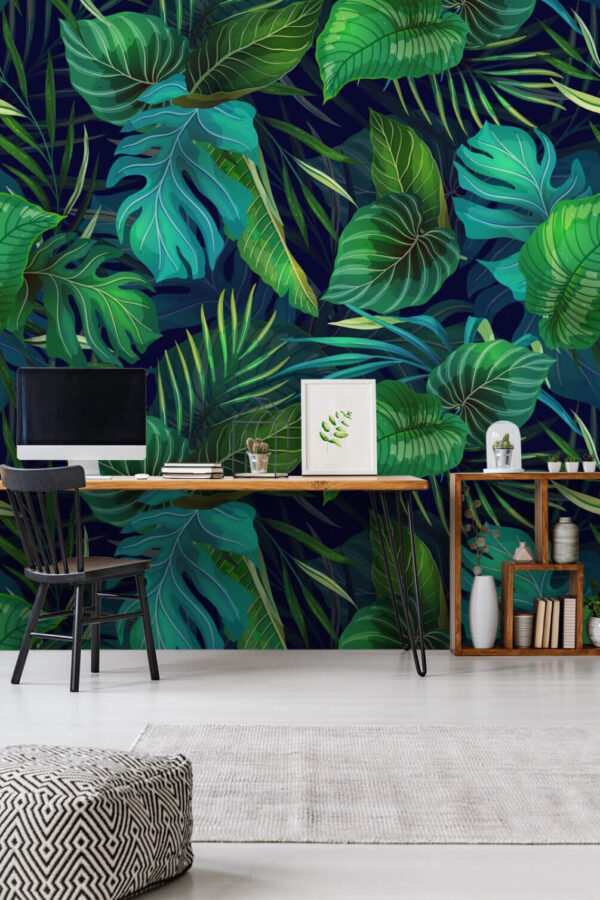 Vibrant jungle foliage in harmony Wall murals Vibrant jungle foliage in harmony