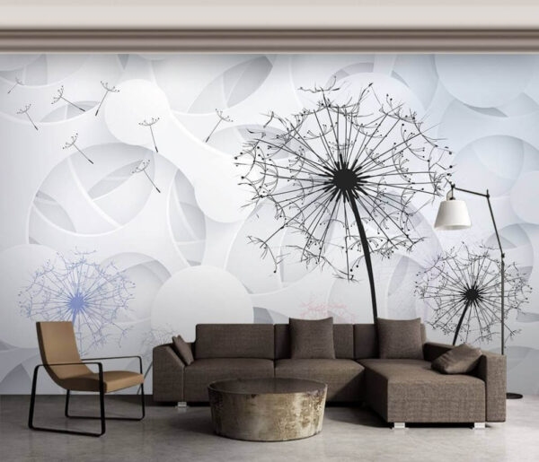 Wall murals Dandelion seeds blowing in the wind (SKU: u11926) Wall murals Wall murals Dandelion seeds blowing in the wind (SKU: u11926)