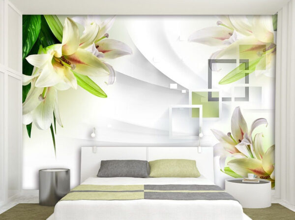 Elegant blooms against a soft backdrop Wall murals Elegant blooms against a soft backdrop