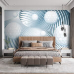 Wall murals White balls in a spiral