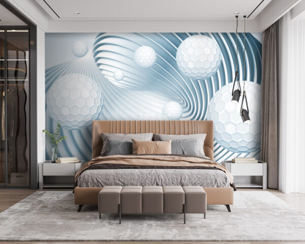 White balls in a spiral Wall murals White balls in a spiral