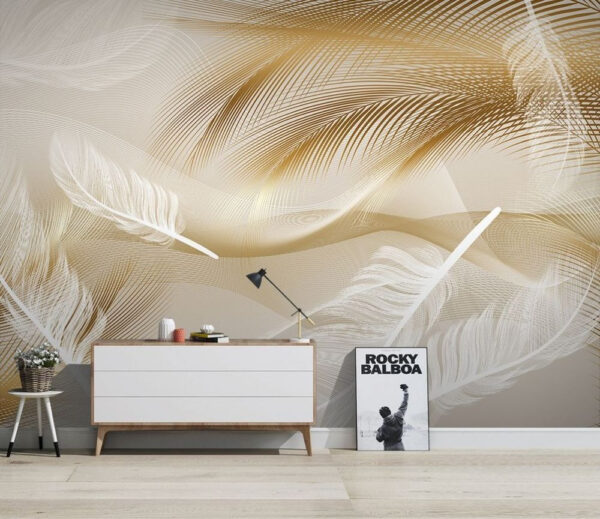 Feathers dancing in gentle breeze Wall murals Feathers dancing in gentle breeze