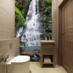 Wall murals Majestic waterfall amid lush greenery