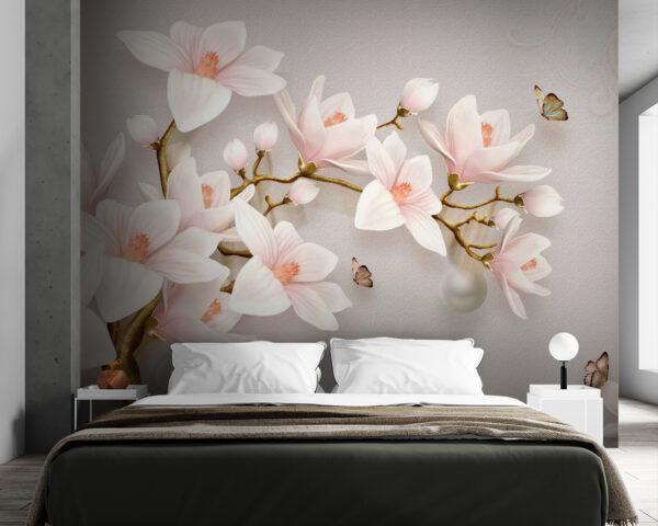 Delicate blossoms in soft hues Wall murals Delicate blossoms in soft hues