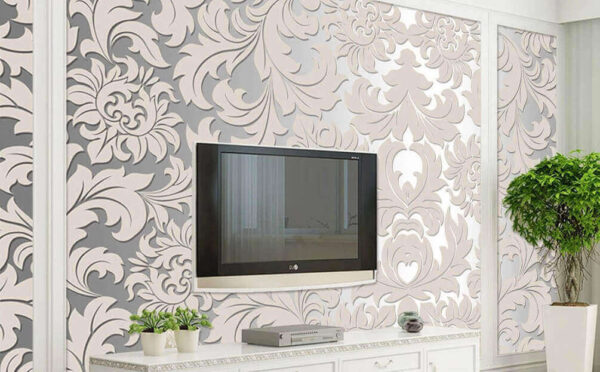 White and grey floral pattern Wall murals White and grey floral pattern