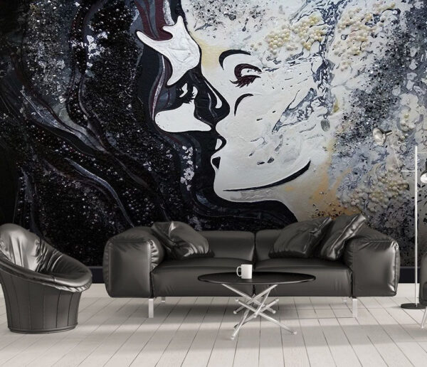 Painting of a woman’s face Wall murals Painting of a woman’s face
