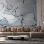 Wall murals Ethereal waves of muted colors