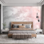 Wall murals Soft feathers with pink highlights