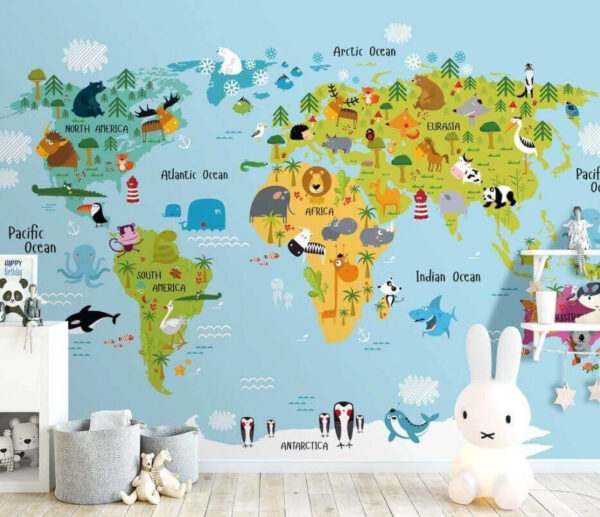 Map of africa with animals Wall murals Map of africa with animals