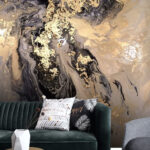 Wall murals Swirling metallic abstract painting.