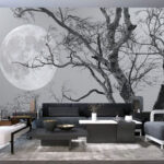 Wall murals Moon in the sky