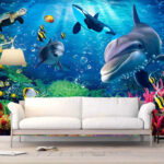 Wall murals Turtle swimming in the water