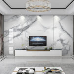 Wall murals White marble with black veins