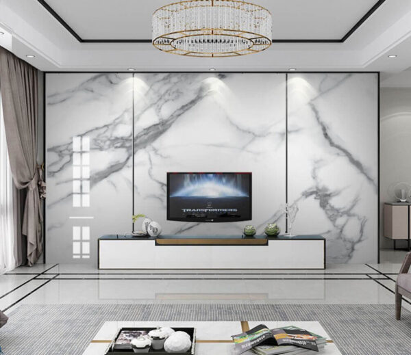 White marble with black veins Wall murals White marble with black veins