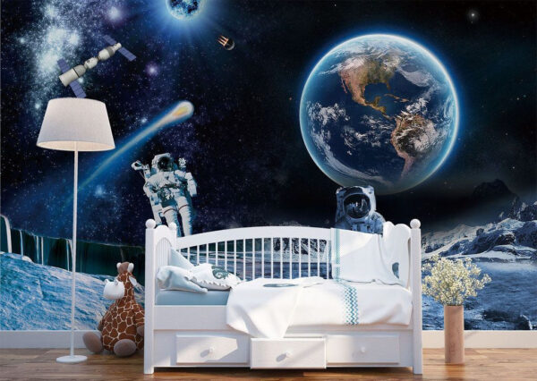 An astronaut walking on the moon Wall murals An astronaut walking on the moon