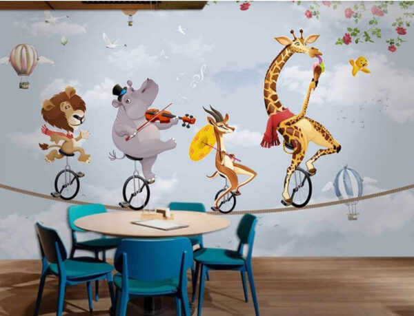 Cartoon of a hippo playing a violin Wall murals Cartoon of a hippo playing a violin