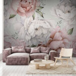 Wall murals Delicate vintage floral pattern design.