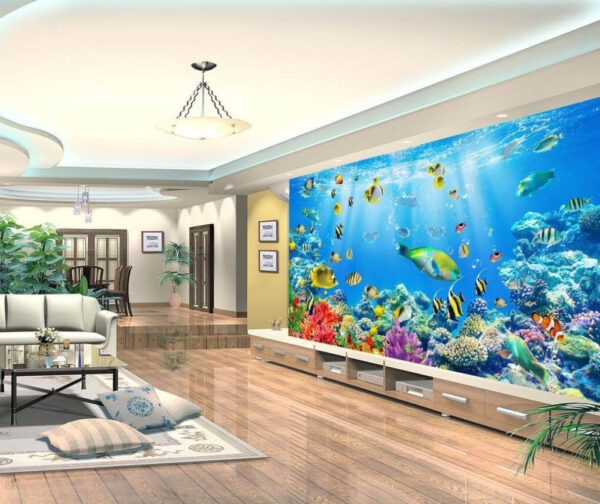 Group of fish swimming in the water Wall murals Group of fish swimming in the water