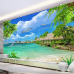 Wall murals White bird flying in the sky