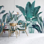 Wall murals Tropical foliage with vivid colors