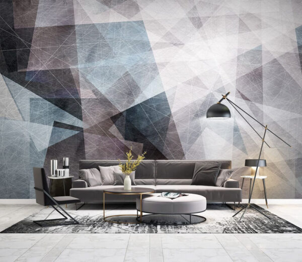 Abstract geometric pattern in grayscale Wall murals Abstract geometric pattern in grayscale
