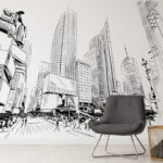 Wall murals Low angle view of a tall building