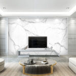 Wall murals White marble with gray veining