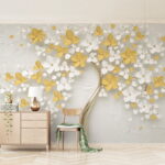 Wall murals Blossoming tree with delicate flowers