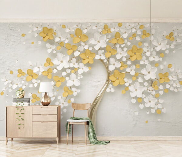 Blossoming tree with delicate flowers Wall murals Blossoming tree with delicate flowers
