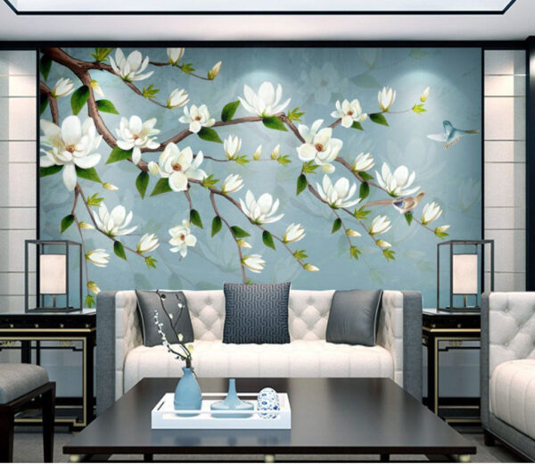 White flowers on a branch Wall murals White flowers on a branch