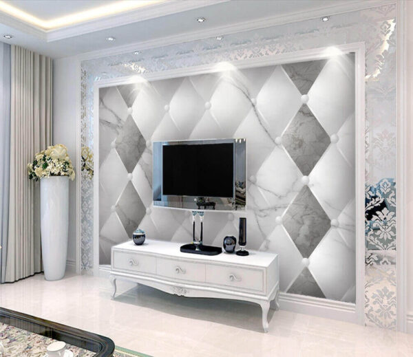 White and grey diamond pattern Wall murals White and grey diamond pattern
