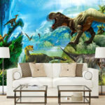 Wall murals Dinosaur with sharp teeth