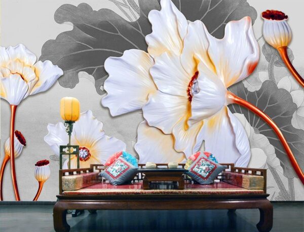 Wall murals Beautiful blooms in elegant hues (SKU: u35569) Wall murals Wall murals Beautiful blooms in elegant hues (SKU: u35569)