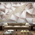 Wall murals White and grey polygonal pattern
