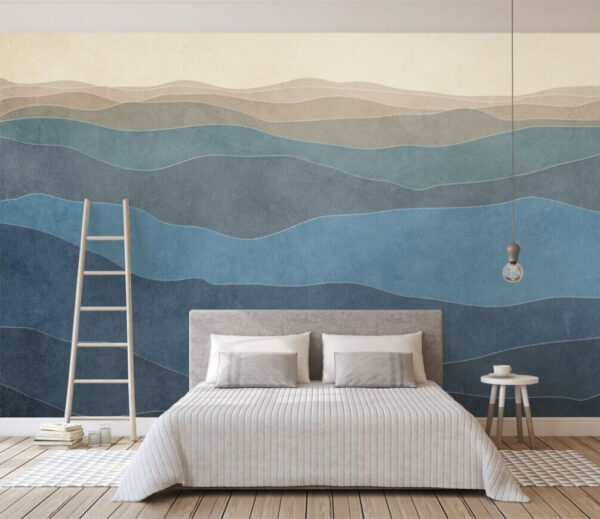 Landscape of hills with lines Wall murals Landscape of hills with lines