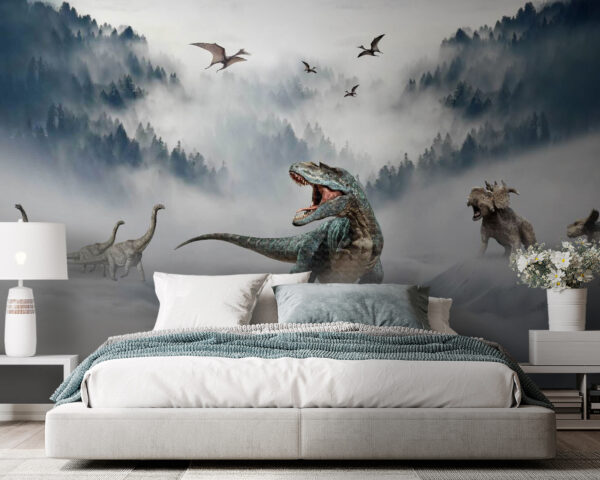Dinosaur with its mouth open Wall murals Dinosaur with its mouth open