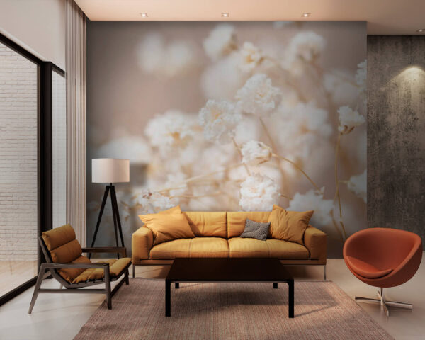 Delicate white floral arrangement Wall murals Delicate white floral arrangement