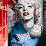 Wall murals Red circle with white text