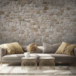 Wall murals Natural stone wall with varied textures