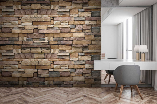 Patterned stone wall design Wall murals Patterned stone wall design