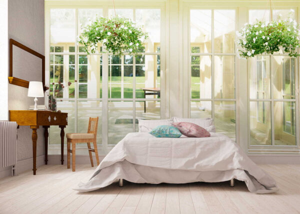 Wall murals Wall murals Sunlit room with hanging plants (SKU: u52614)