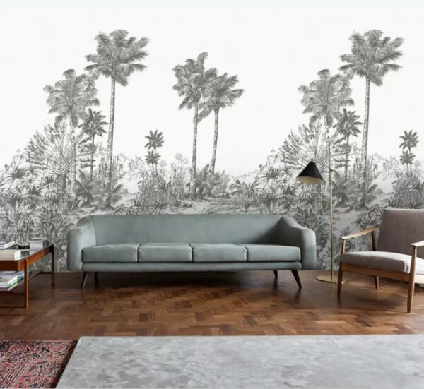 Drawing of palm trees Wall murals Drawing of palm trees