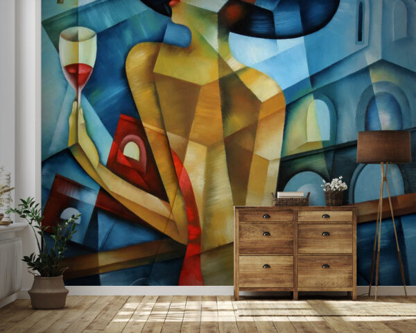 Woman holding a glass of wine Wall murals Woman holding a glass of wine