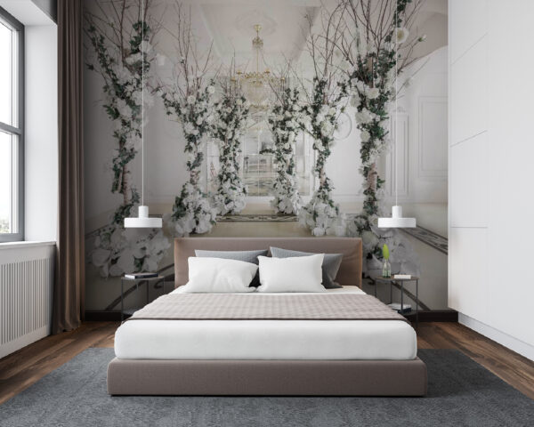 Group of white flowers in a room Wall murals Group of white flowers in a room