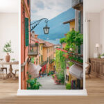 Wall murals Charming Italian village street scene.