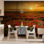 Wall murals Field of red flowers